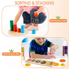 WOODMAM animal and fruit books introduce vocabulary during play