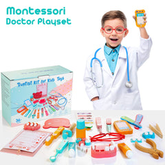 WOODMAM dentist kit storage bag keeps tools organized for pretend sessions
