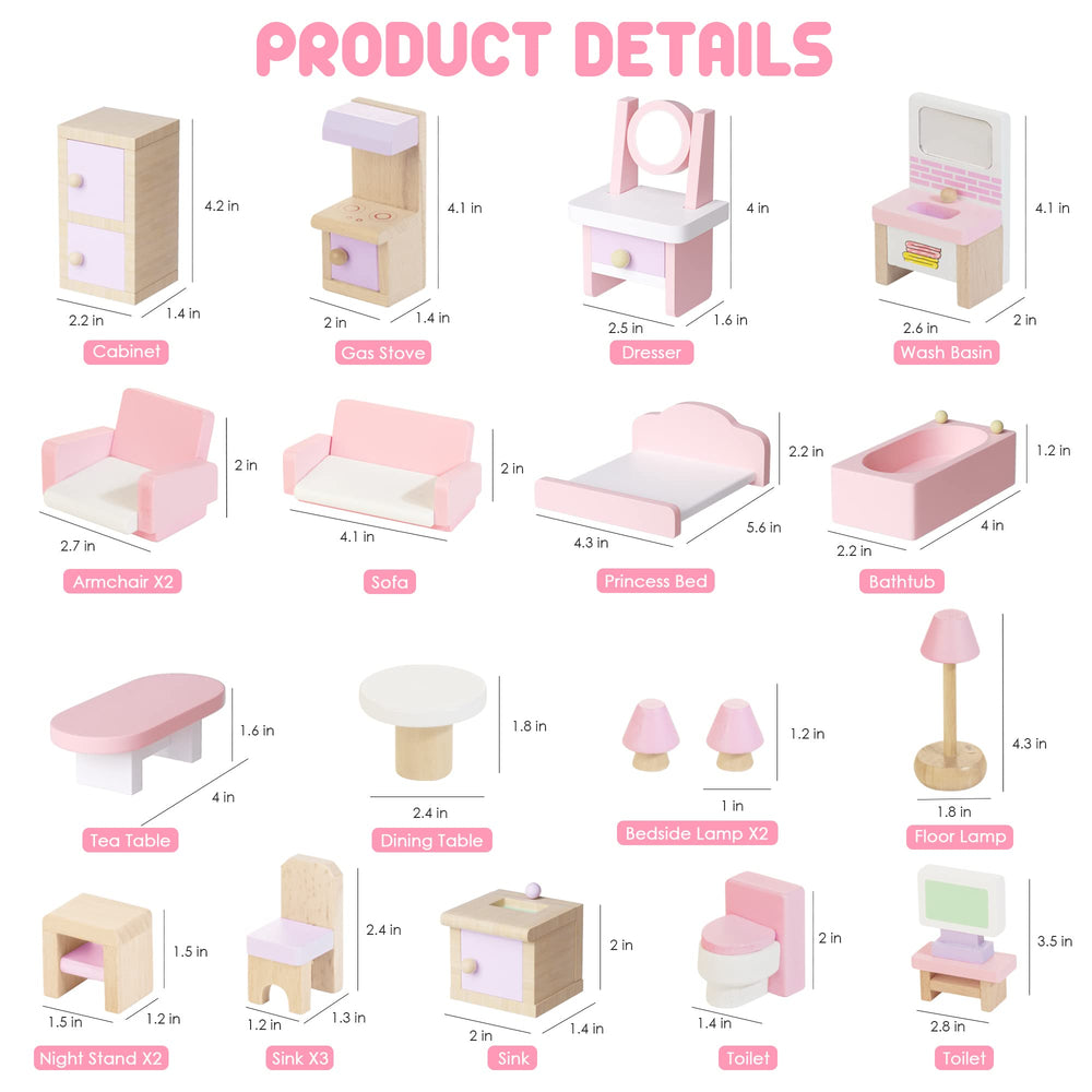 WOODMAM dollhouse bed offers cozy sleeping setups for miniature characters.