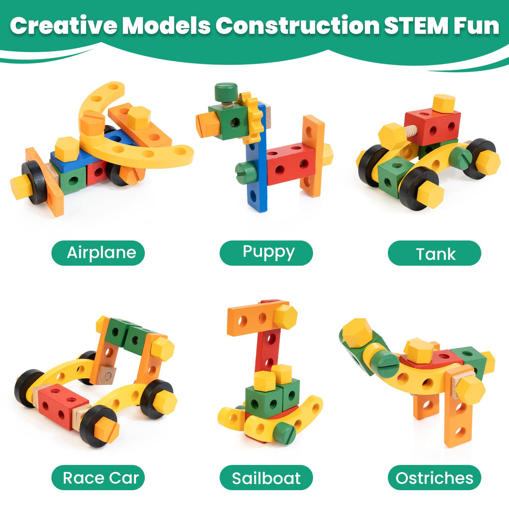WOODMAM Tools with illustrated instruction cards supporting guided play