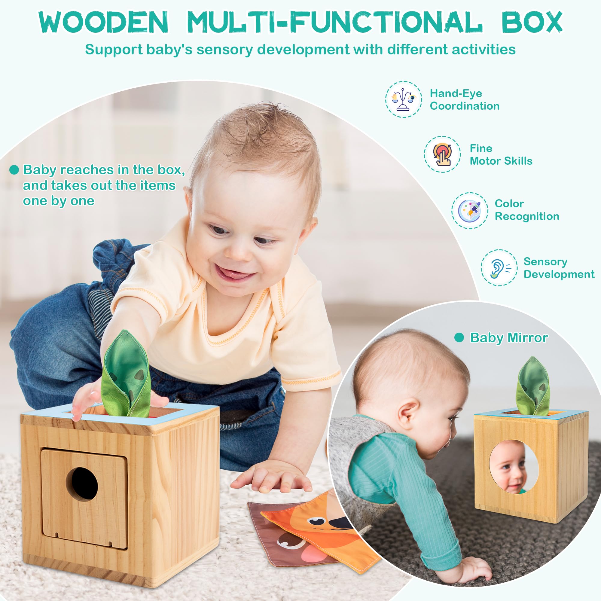 WOODMAM black-and-white cards foster visual focus and early pattern recognition.