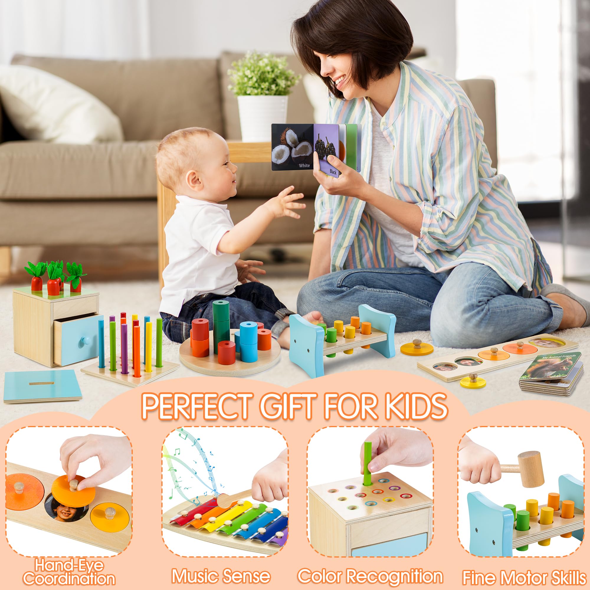 WOODMAM pound bench with safe mallets for fine motor practice