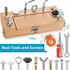 WOODMAM real tool set includes 10 screws and 4 tools for hands-on learning.