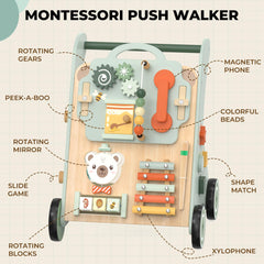 WoodMam walker height adjustable for 50 to 75 cm toddlers
