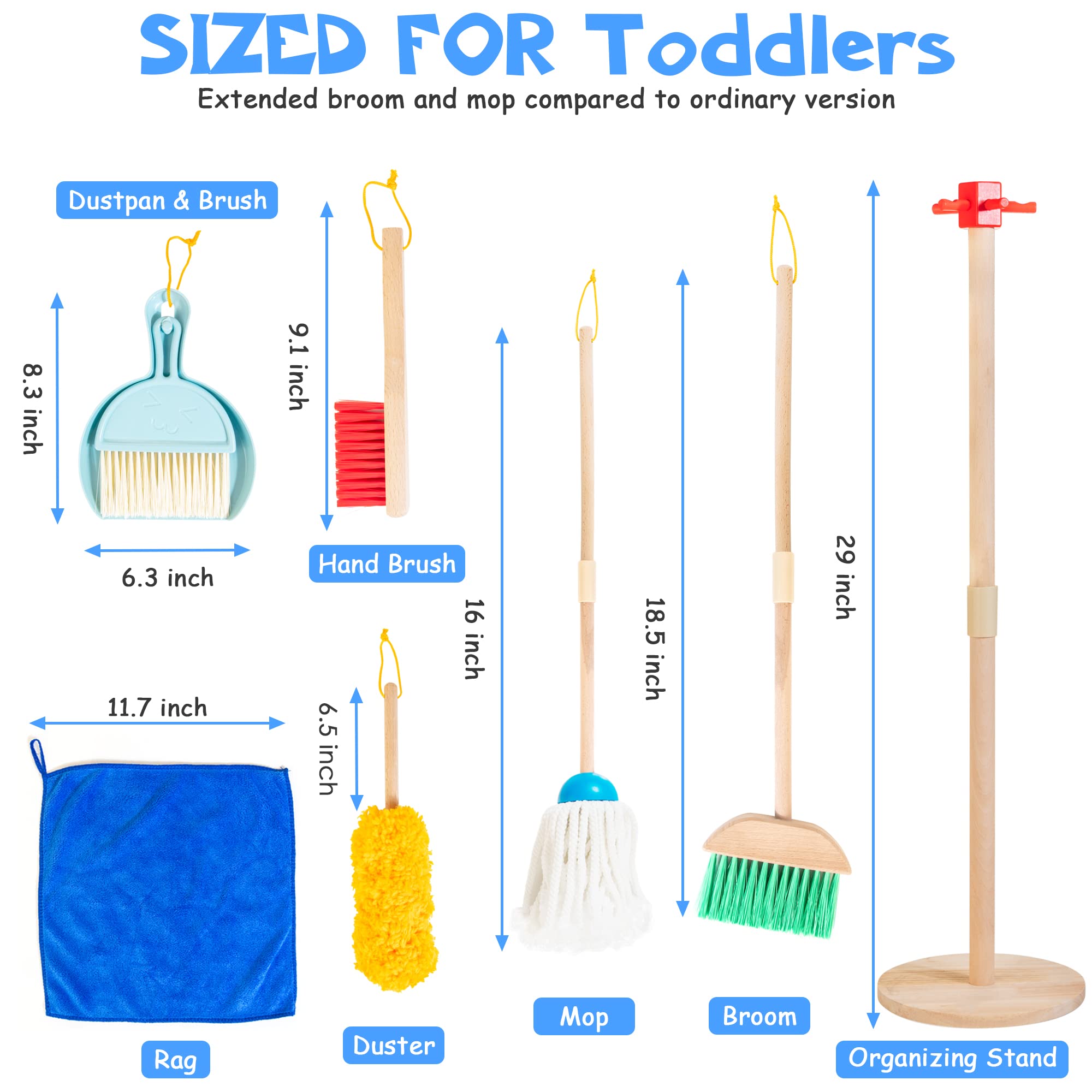 WoodMam wooden mop for toddlers enhances coordination during role-play chores