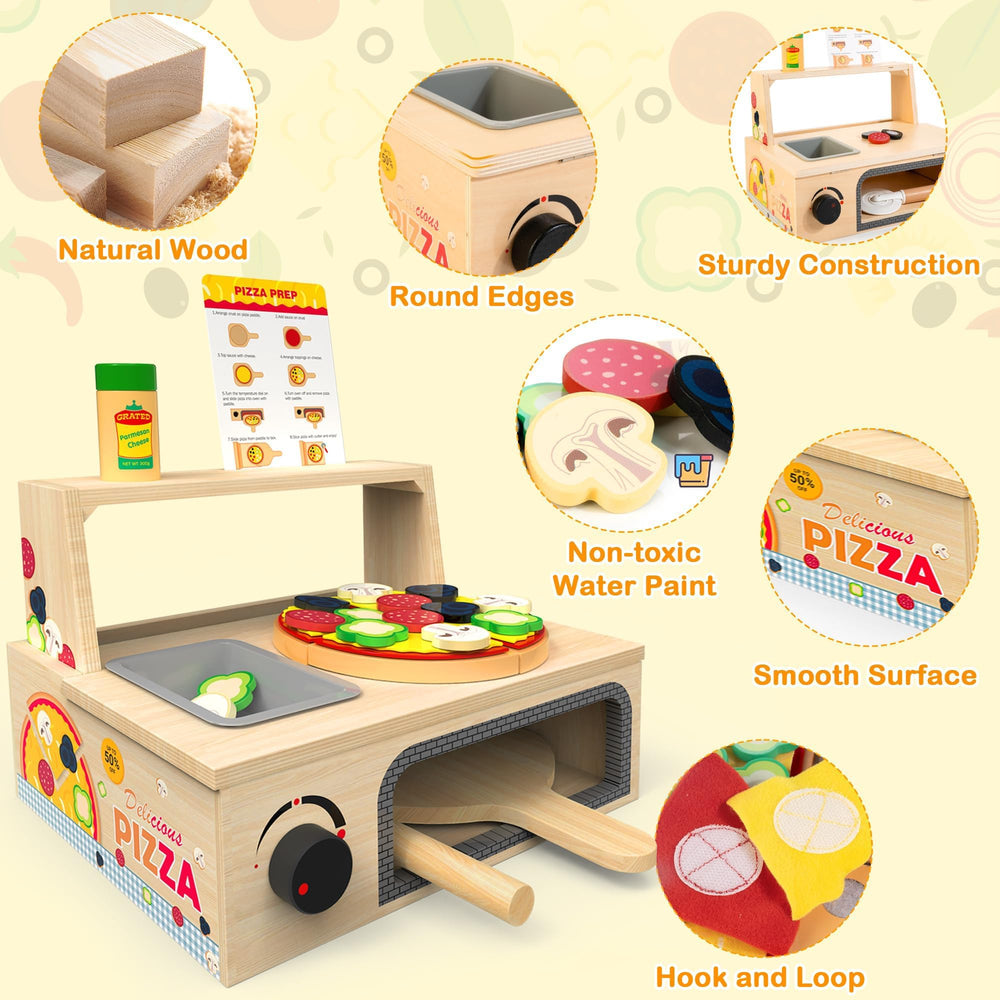 WOODMAM wooden bake oven adds realistic pretend cooking moments.
