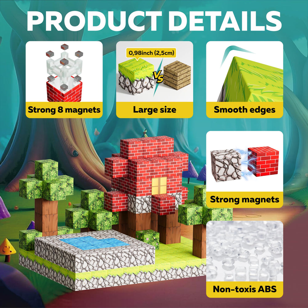 WoodnPlay magnetic blocks magnets provide secure connections for simple builds