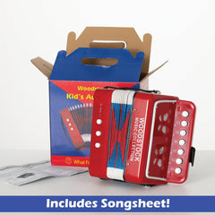 Woodstock Chimes Kid's Accordion 7in red, sound demo, crisp two-octave tones.