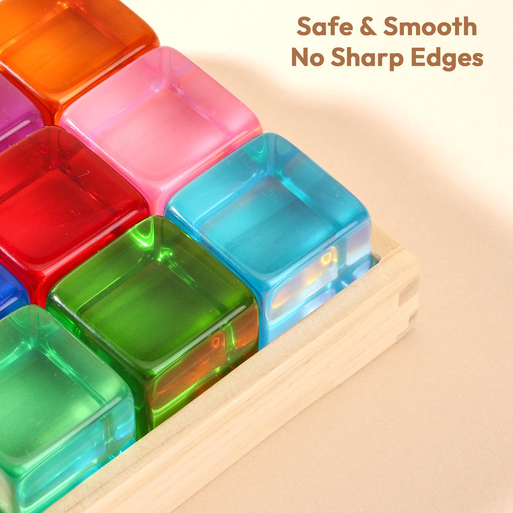 Woodtoe rainbow blocks set makes a thoughtful birthday or holiday gift.
