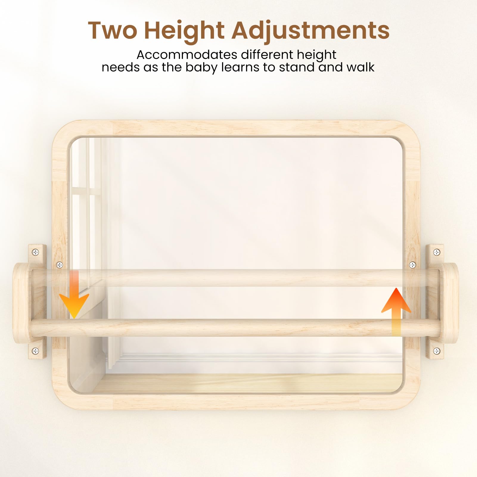 Woodtoe natural pine frame highlights safe smooth surfaces.