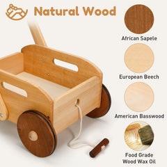 Parent-friendly assembly process of Woodtoe walker shown.