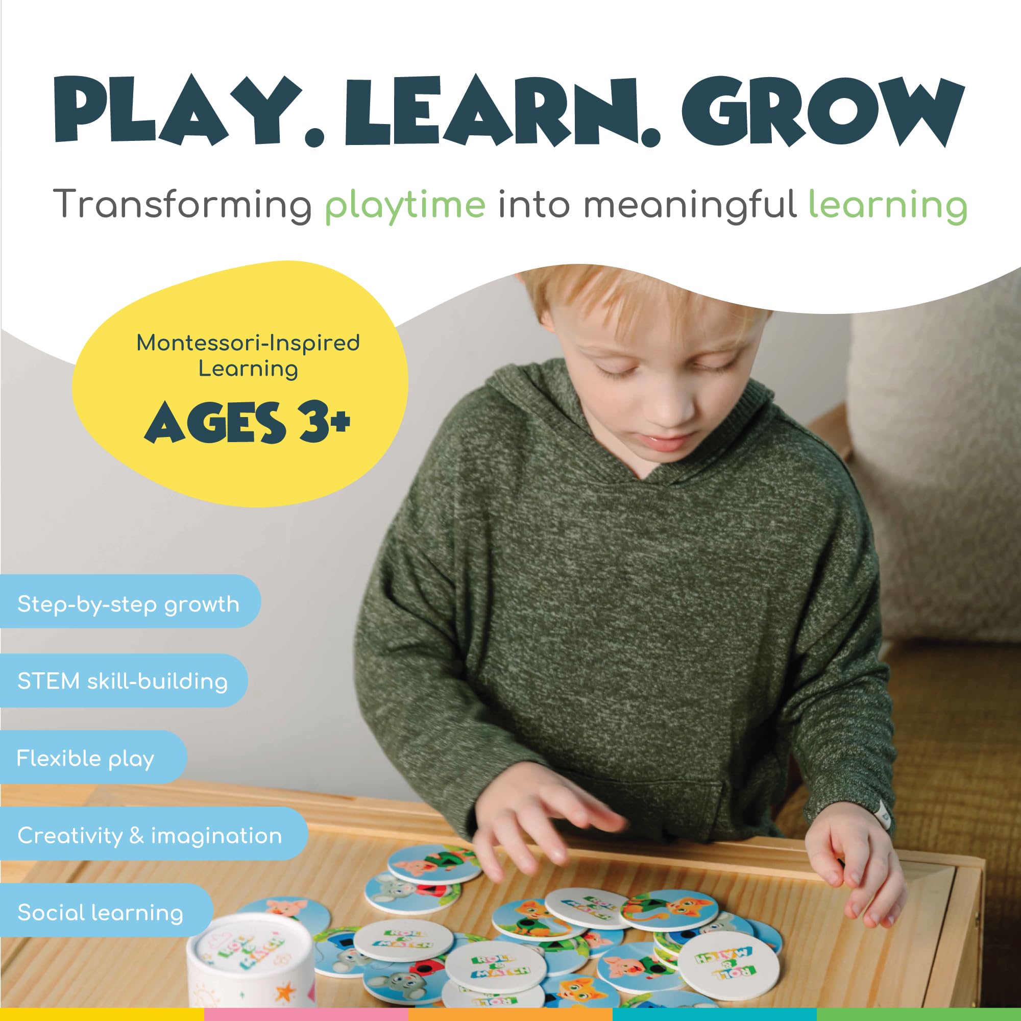 Woody Wonders Roll & Match classroom use supports turn-taking and collaboration