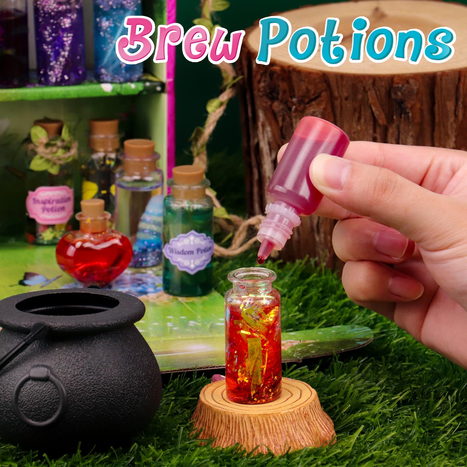Wookidel Fairy Magic Craft Kit recipe book guides seven formulas.