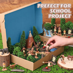 wookidel powhatan warriors with weapons figurine for interactive projects