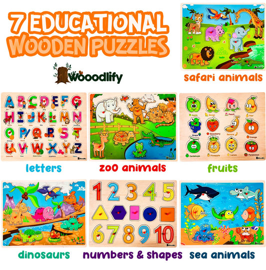 WOOODLIFY alphabet puzzle pieces engage kids in letter learning through tactile play.