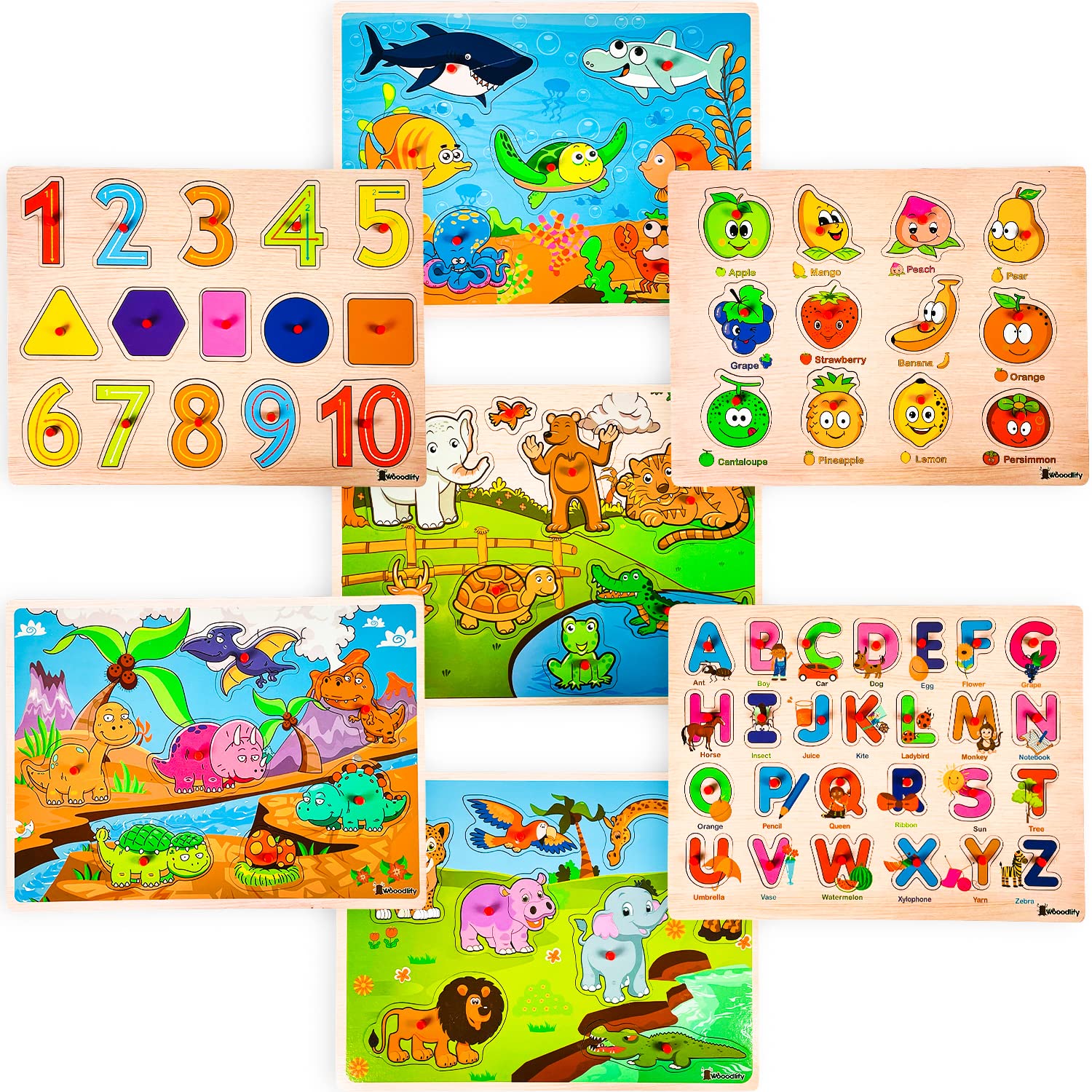 WOOODLIFY fruits puzzle pieces introduce colors and curiosity during snack-themed play.