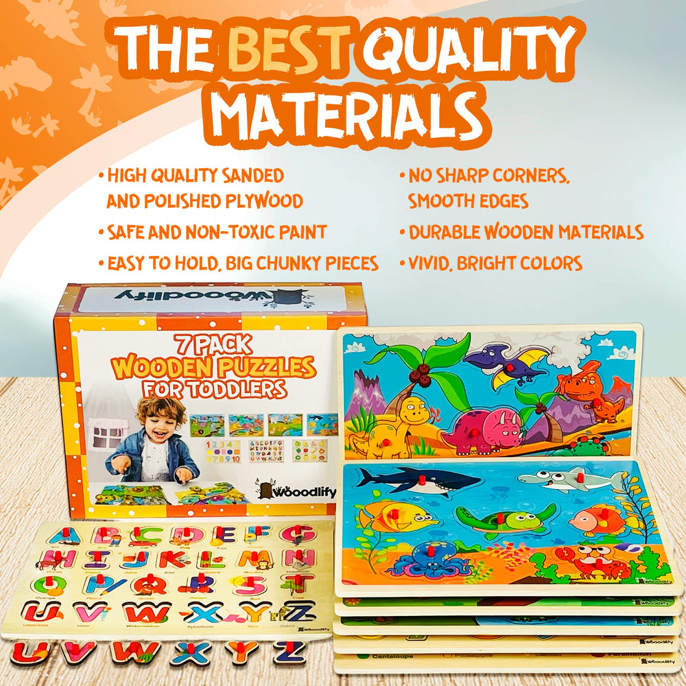 WOOODLIFY sea animals puzzle features bright marine characters for ocean-themed pretend play.