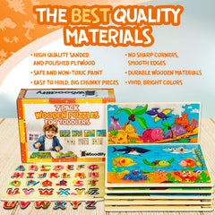 WOOODLIFY sea animals puzzle features bright marine characters for ocean-themed pretend play.