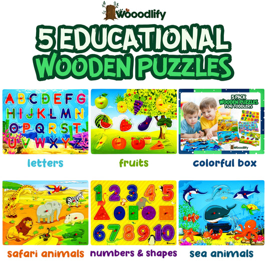 WOOODLIFY numbers puzzle peg aids counting basics through chunky easy-to-grasp pieces.
