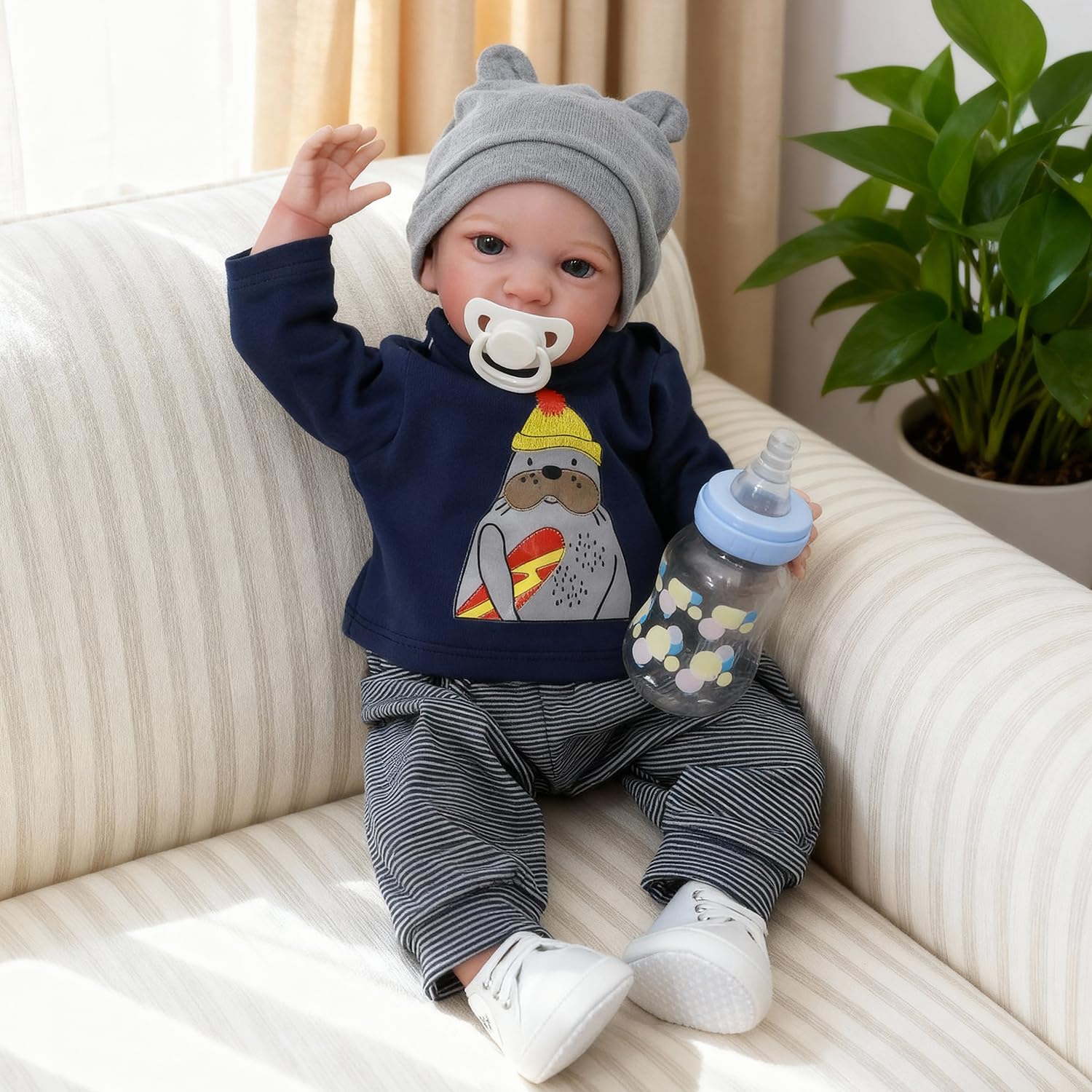 WOOROY Realistic Reborn Boy Doll in full view for imaginative play.