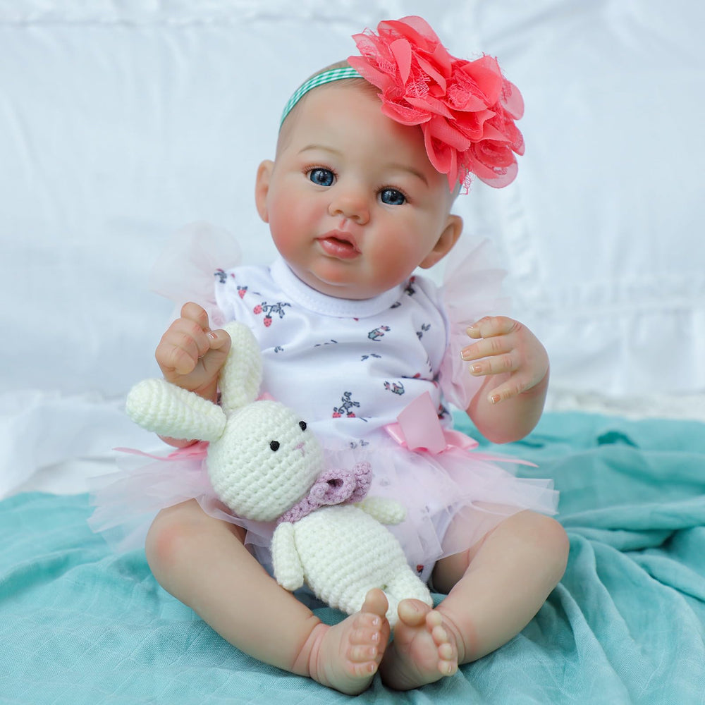 WOOROY reborn doll floral outfit adds elegant charm for dress-up.