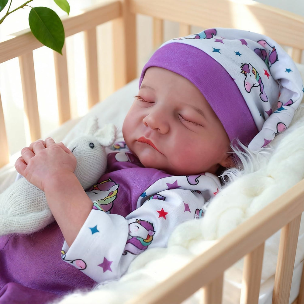 WOOROY Reborn doll hair details with rooted lashes and rosy cheeks