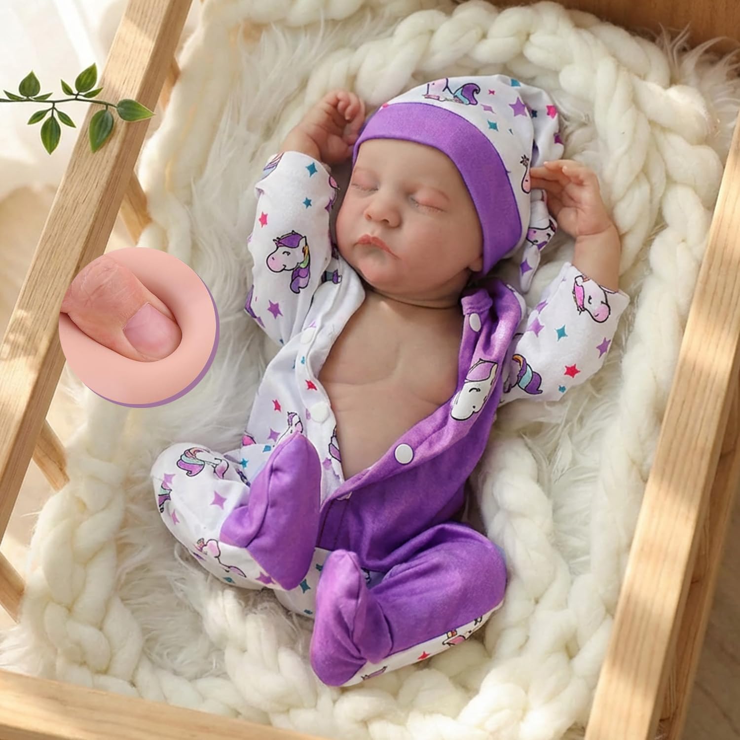 WOOROY Reborn doll unicorn outfit enhances charm and dress-up play