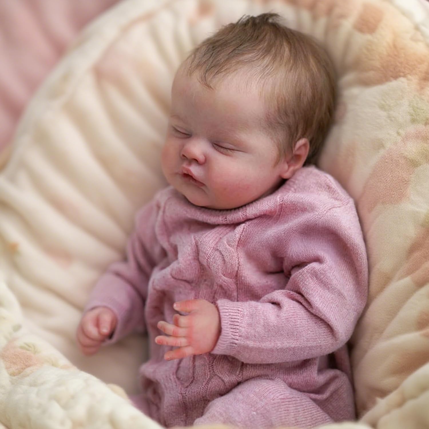 WOOROY Reborn doll with hand rooted hair enhances realism for nurturing scenarios