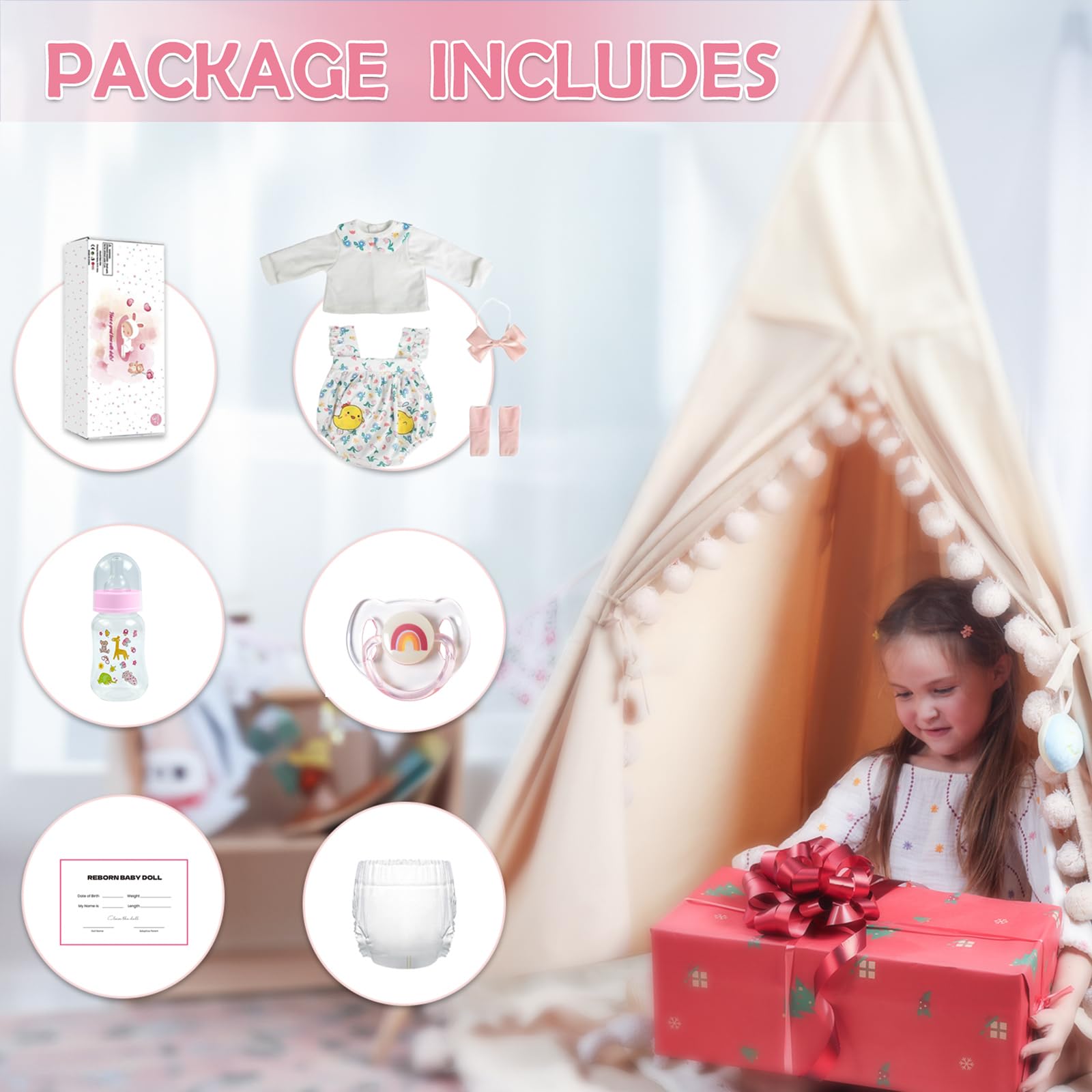 WOOROY Reborn nurturing play encourages imaginative caregiving scenarios.