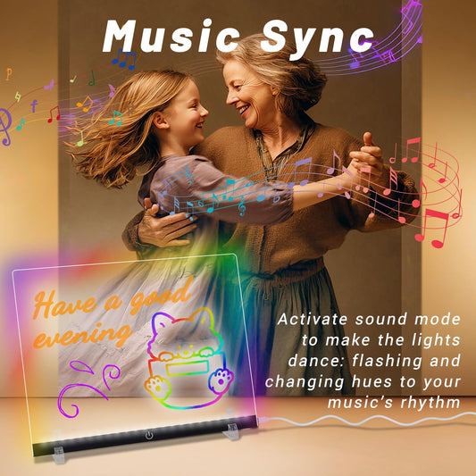 Wooshneesham board with music-sync lighting for events