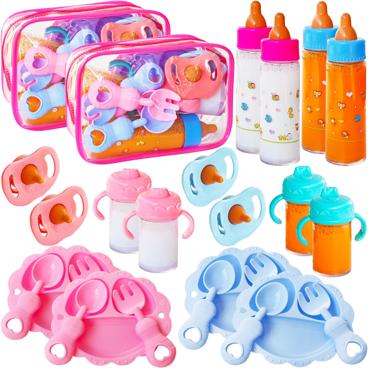 Woozettn magic bottles tilt-and-drink action for realistic pretend play.