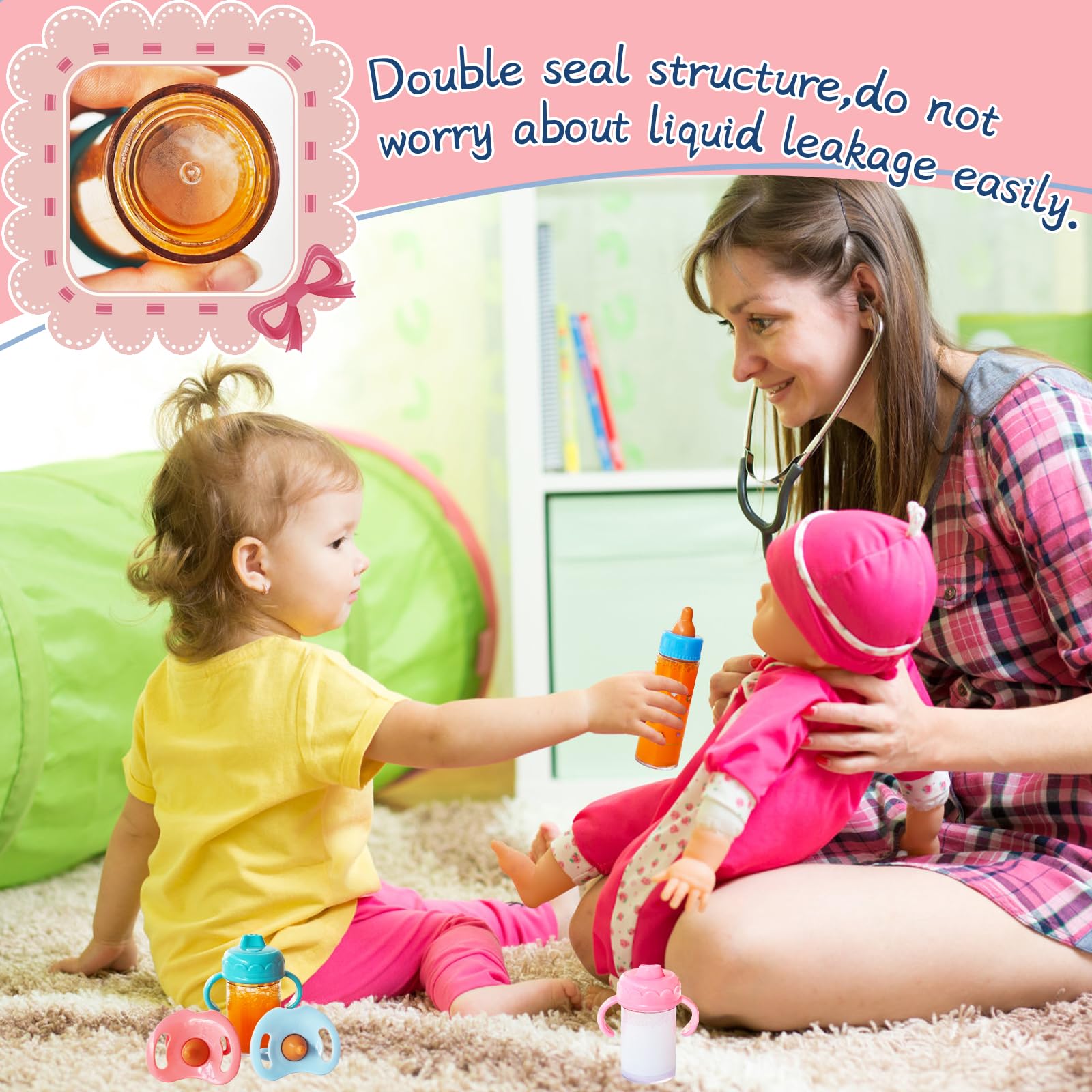 Woozettn pink storage bags keep accessories organized.