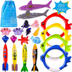 Woplagyreat pool diving toys set with sea animals for kids, safe and easy to spot underwater.