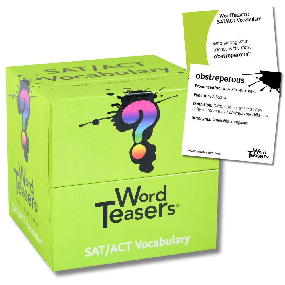 Word Teasers SAT vocabulary flash cards boost reading confidence and word knowledge.