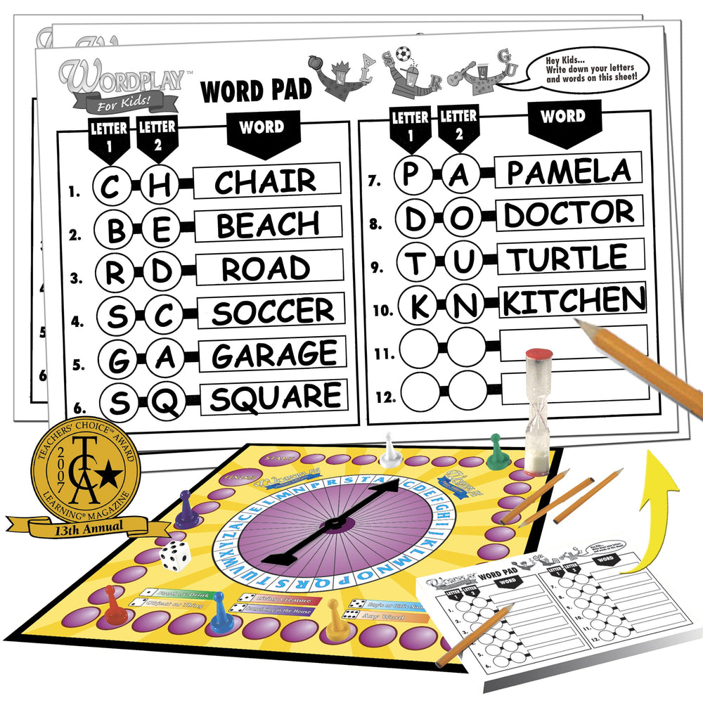 Wordplay for Kids timer countdown emphasizes speed-friendly play and quick decision making.
