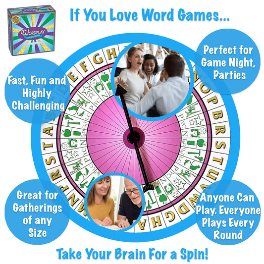 Wordplay round-board: players race to name clever words together.