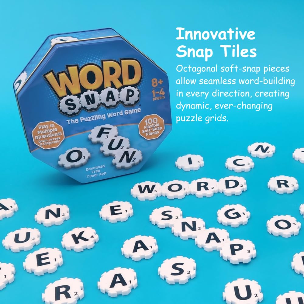 WordSnap dynamic grid illustrates board-free, flexible word building.