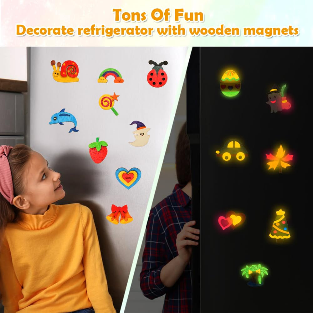 Kids crafting with Worgree magnets fosters hands-on learning and creativity