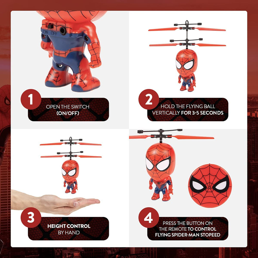 World Tech Toys Spider-Man Flying Figure hand-launch hover for hands-on play