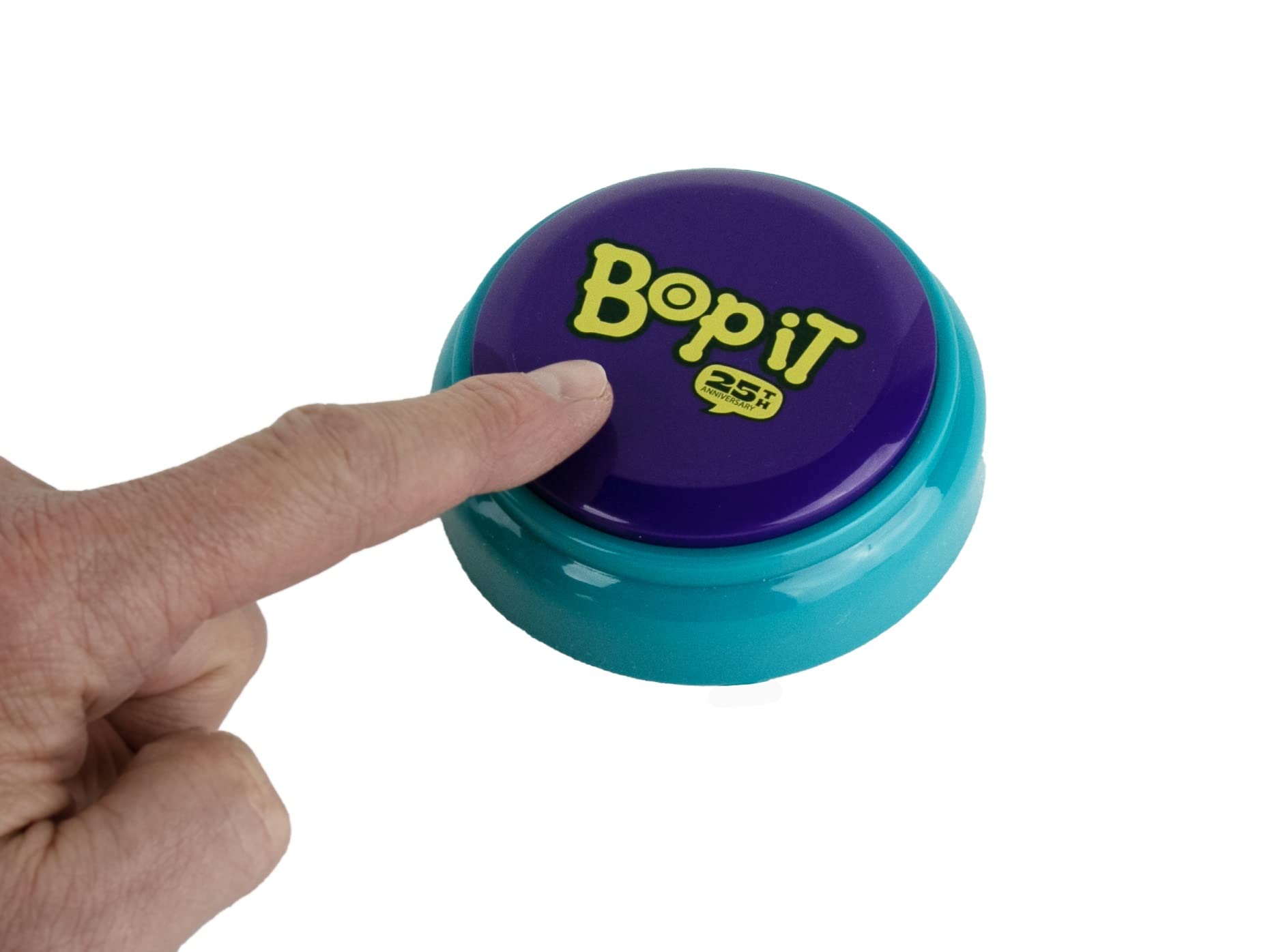 World's Smallest Bop It Button in action—solo play with 25 levels.