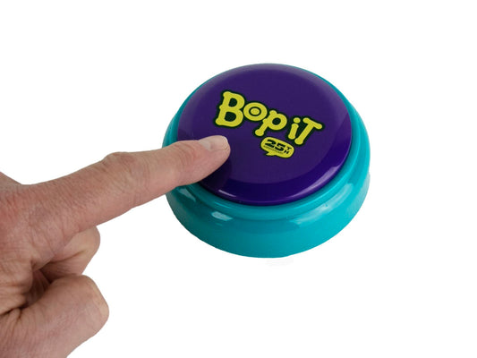 World's Smallest Bop It Button in action—solo play with 25 levels.