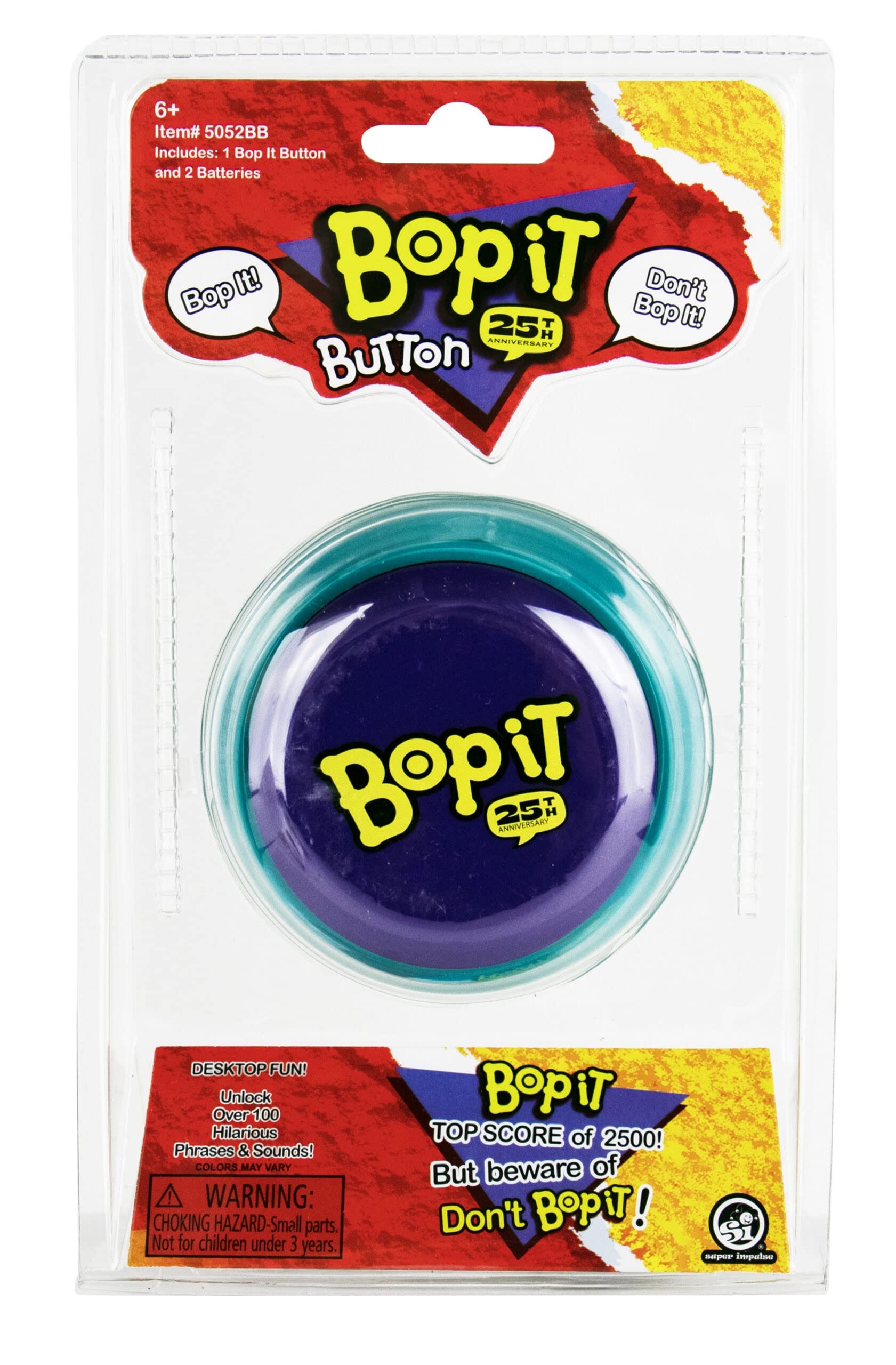 World's Smallest Bop It Button packaging—great stocking stuffer.