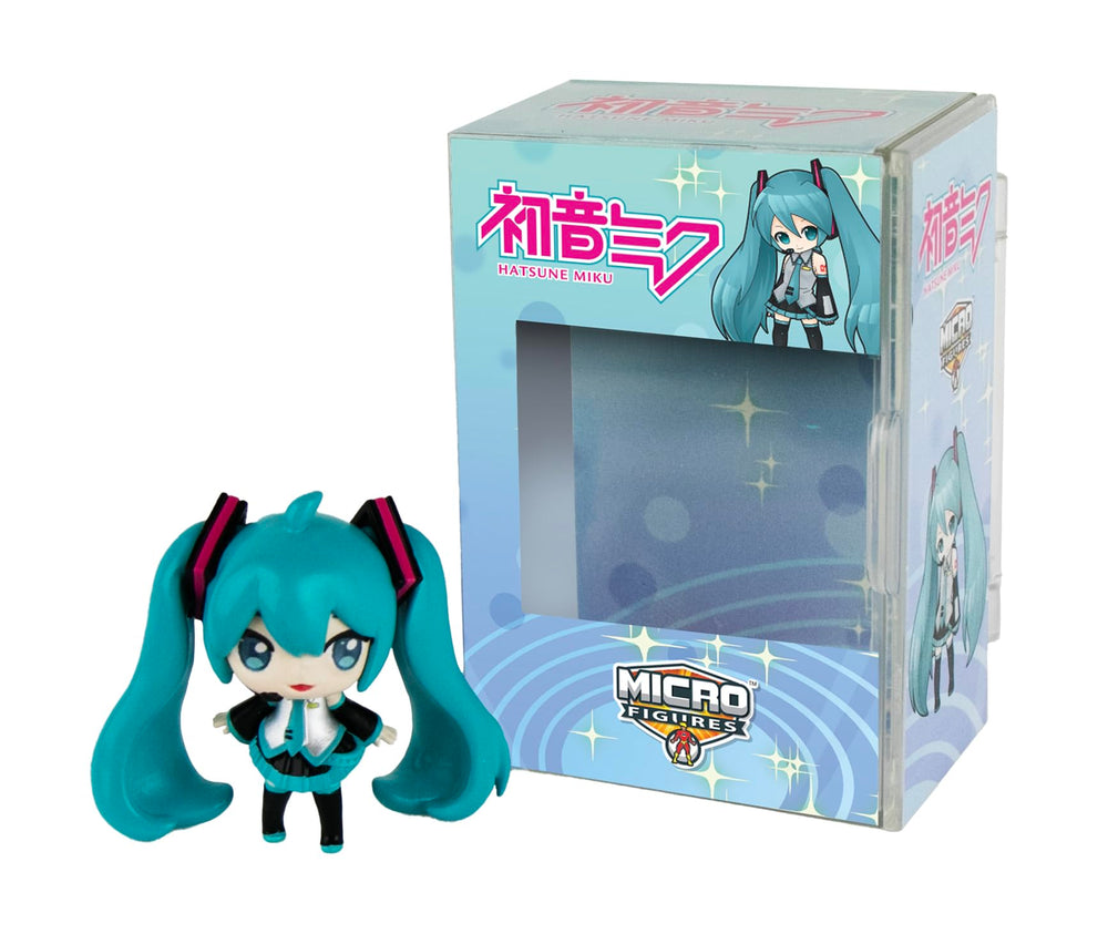 World's Smallest Hatsune Miku micro figure on its stand for display collection.