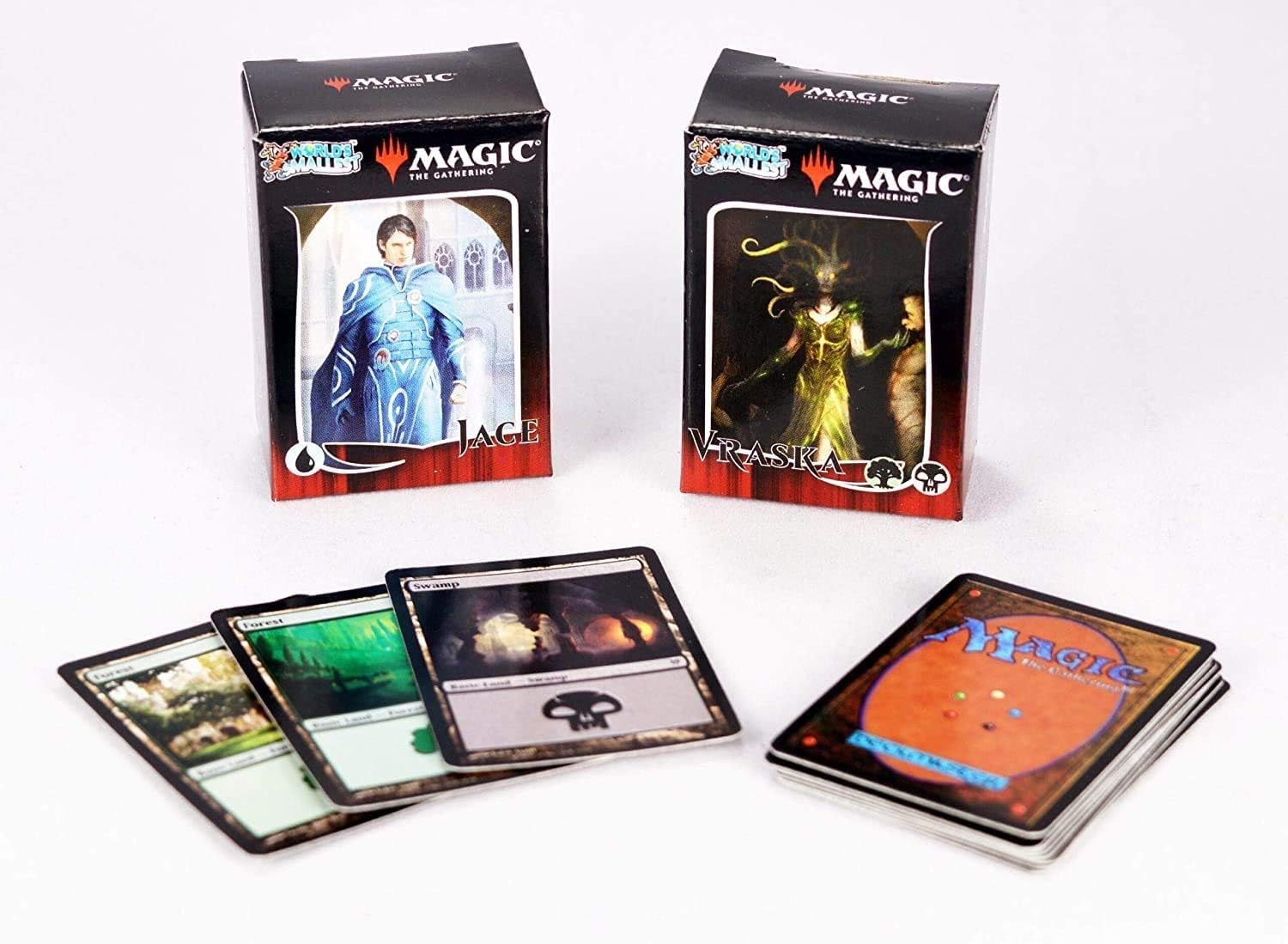 World's Smallest four tuck boxes, organized storage for quick deck-building.