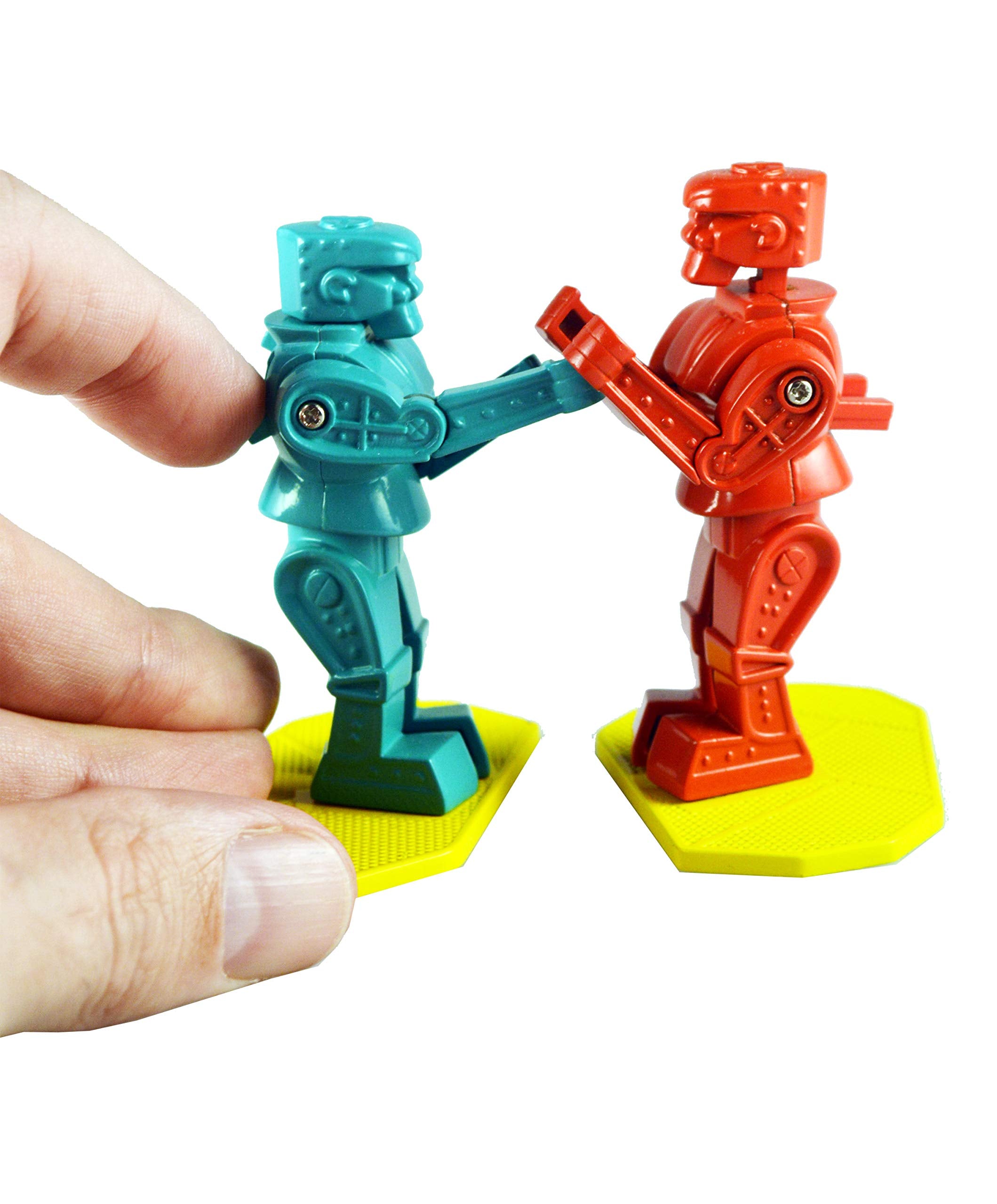 World's Smallest Rockem Sockem Blue Robot punching, desk-ready action and authenticity