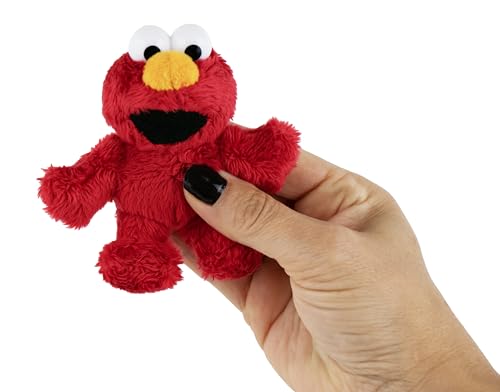 World's Smallest Tickle Me Elmo with a clip, ideal for backpacks and keychains.