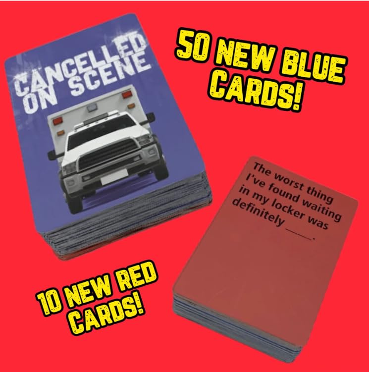 Worst Responders Cancelled On Scene blue cards laid out for new play options