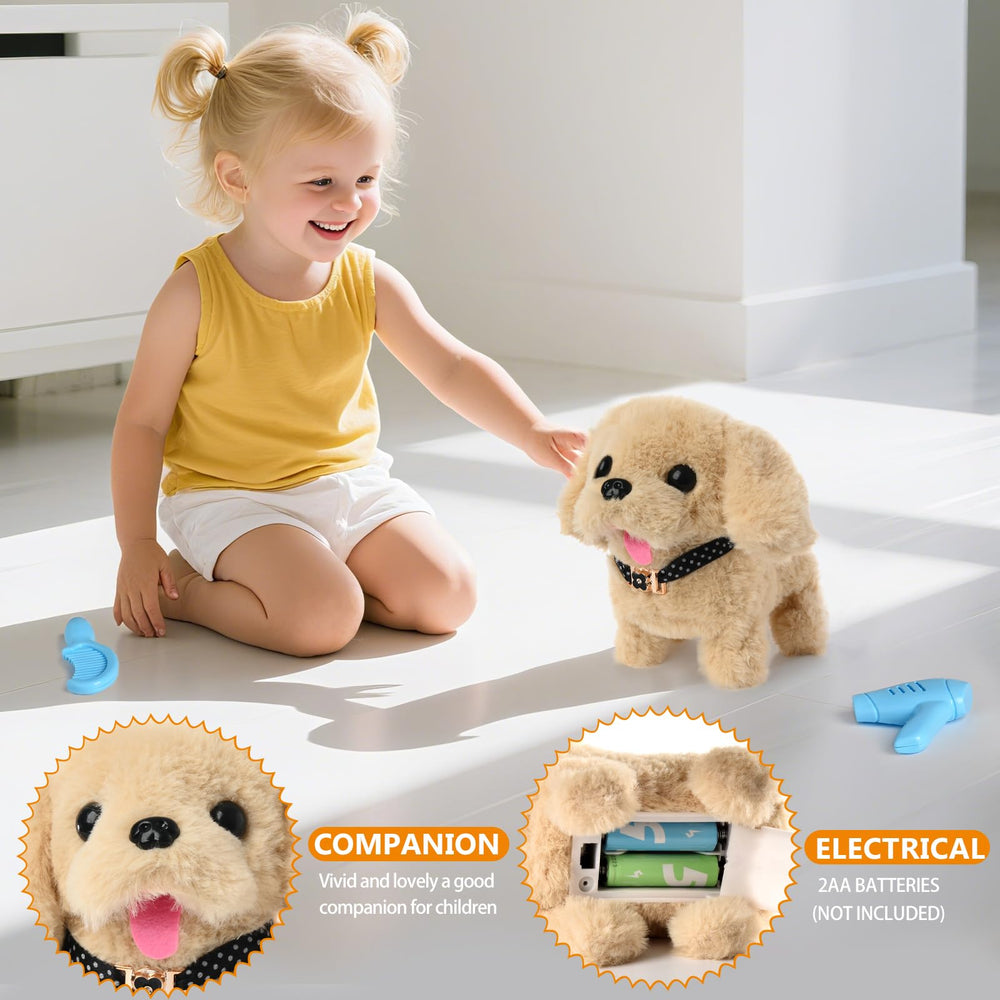 WorWoder plush puppy tail-wagging feature adds lifelike fun.