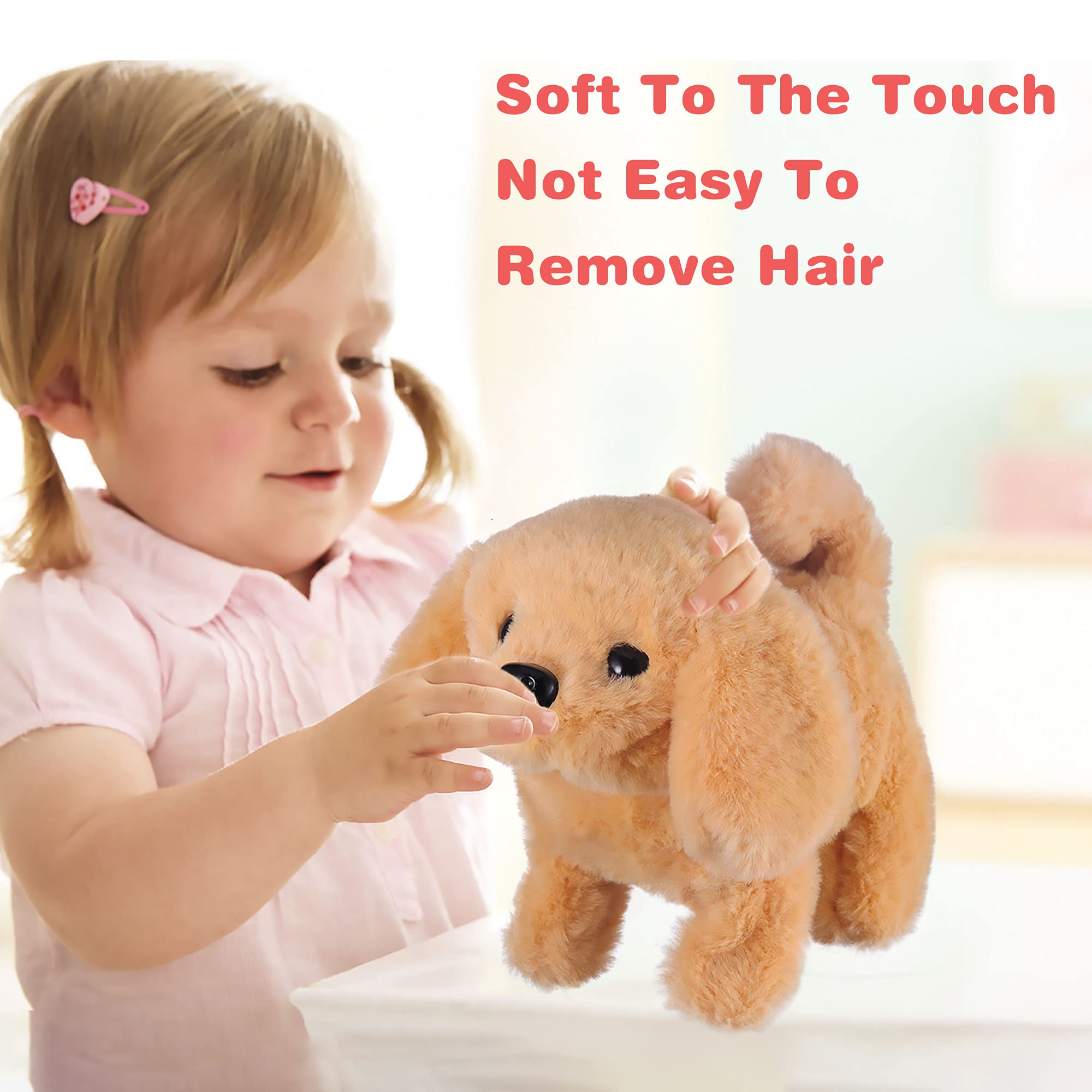 WorWoder Plush Golden Retriever Toy battery access for quick setup