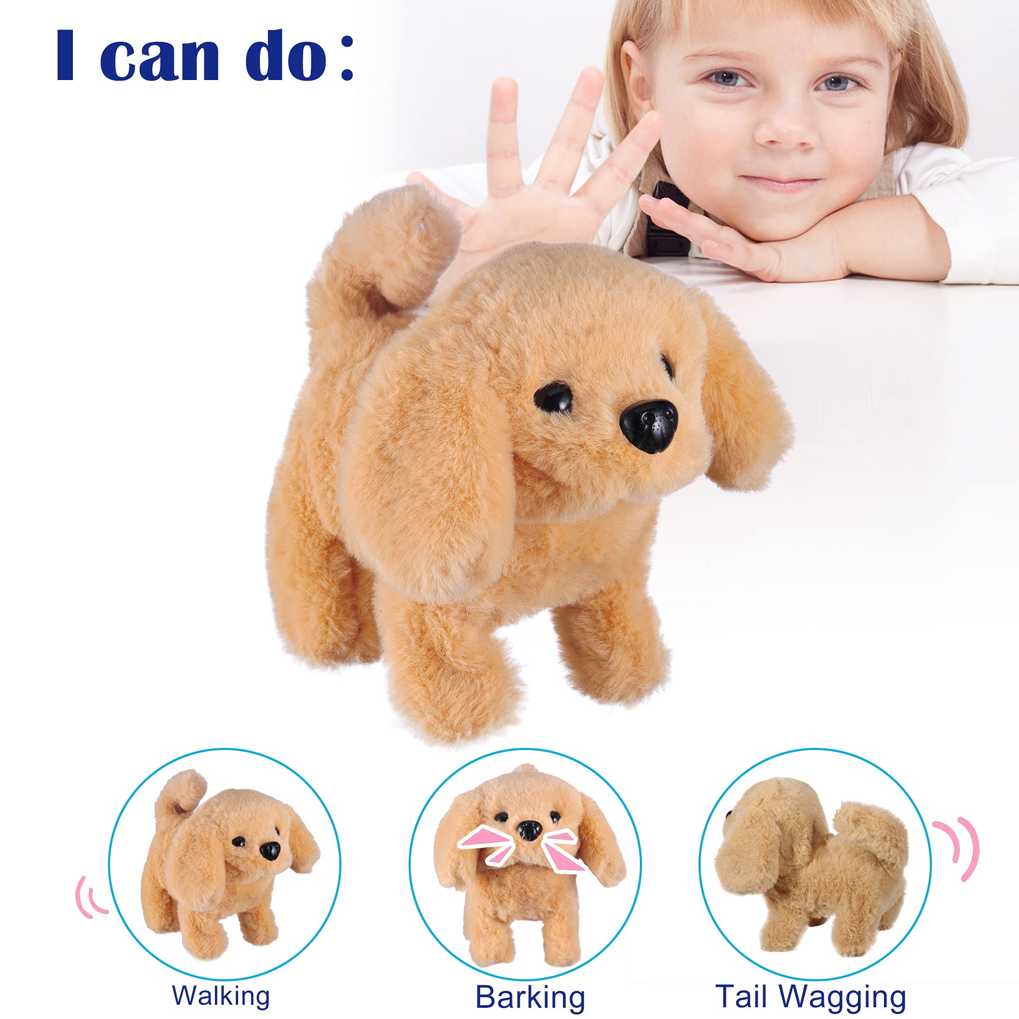 WorWoder Plush Golden Retriever Toy tail wagging for lifelike interaction